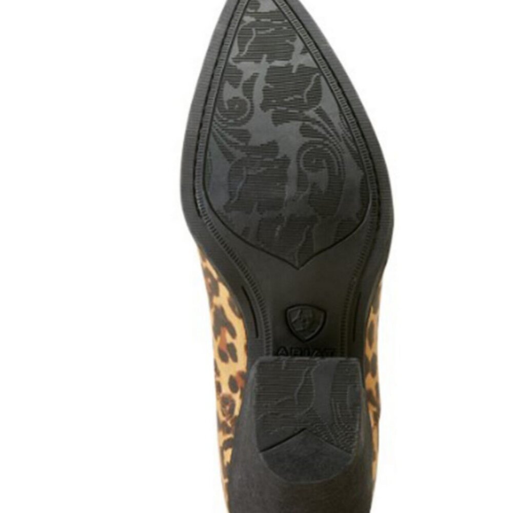Ariat Layla Distressed Leopard Leather Western Boots Booties - Picture 5 of 7